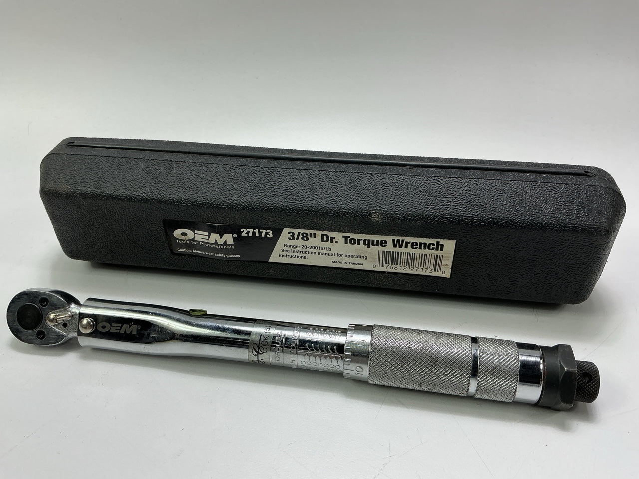 USED #8 - OEM Tools 27173 3/8'' Drive Click Style Torque Wrench 20-200 Inch/Lbs.