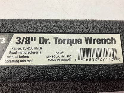 USED - OEM Tools 27173 3/8'' Drive Click Style Torque Wrench 20-200 Inch/Lbs.