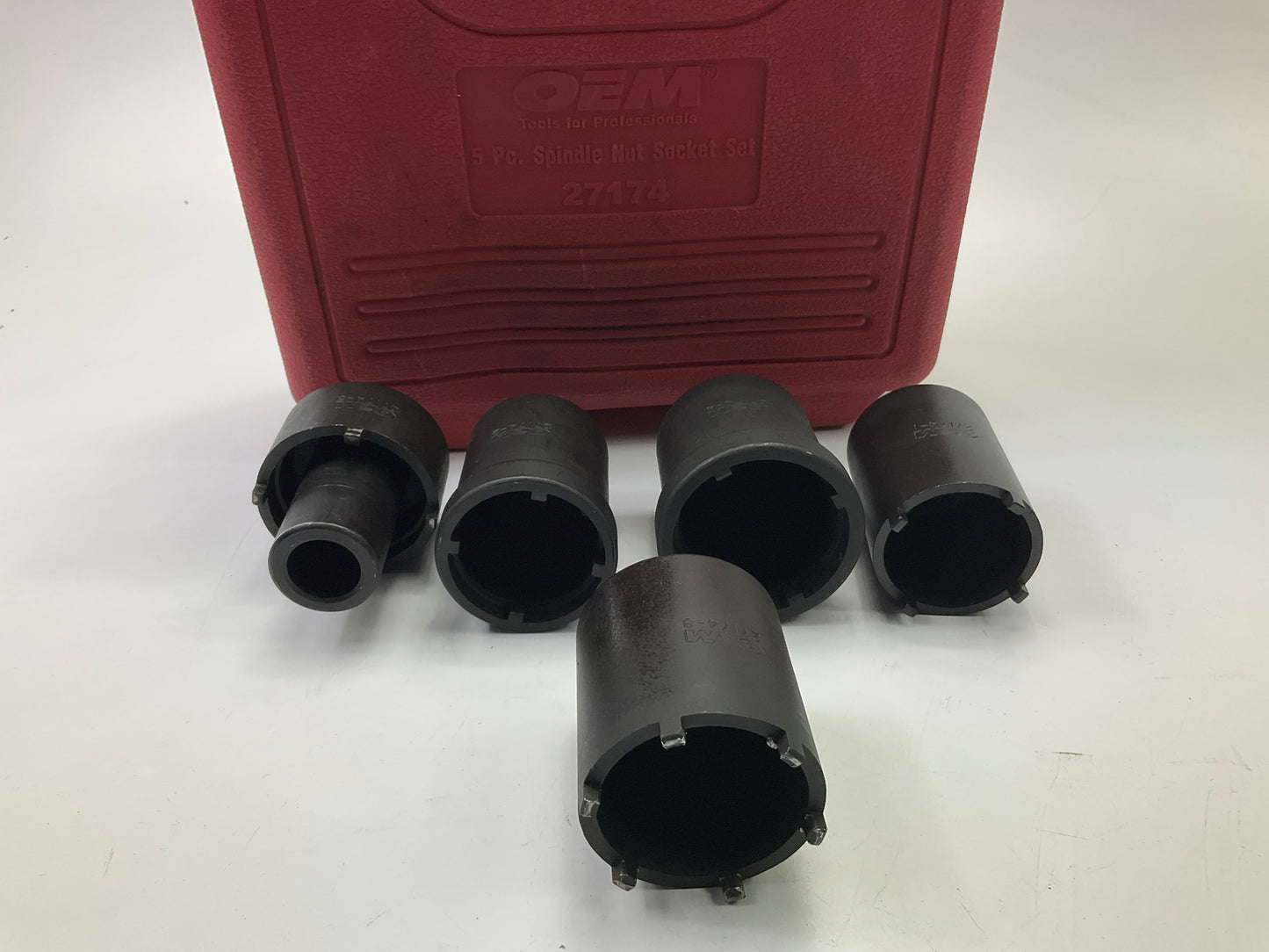 USED #38 OEM Tools 27174 1/2'' Drive 5-Piece Spindle Nut Locknut Axle Socket Set