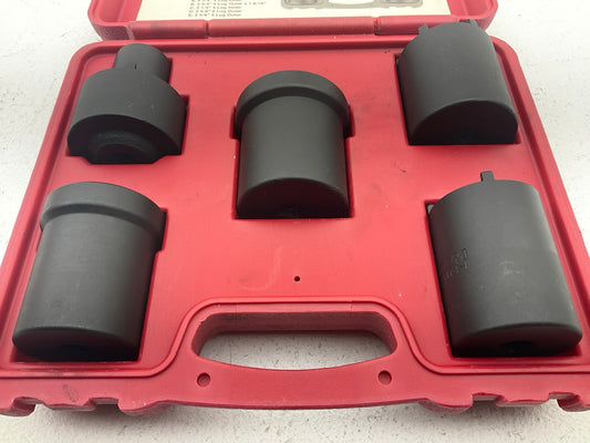USED #39 OEM Tools 27174 1/2'' Drive 5-Piece Spindle Nut Locknut Axle Socket Set