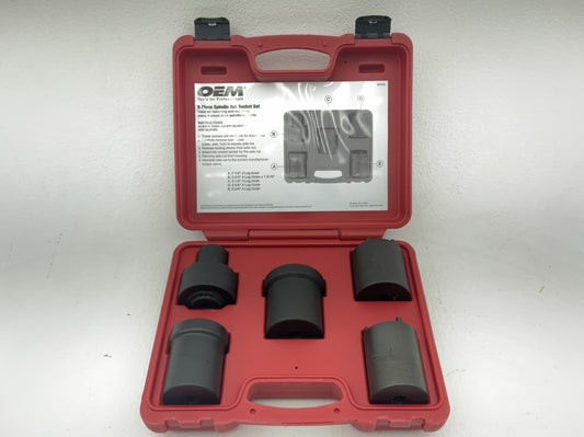 USED #40 OEM Tools 27174 1/2'' Drive 5-Piece Spindle Nut Locknut Axle Socket Set