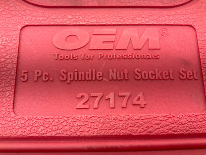 USED #43 OEM Tools 27174 1/2'' Drive 5-Piece 4WD Spindle Nut Remover Socket Tool