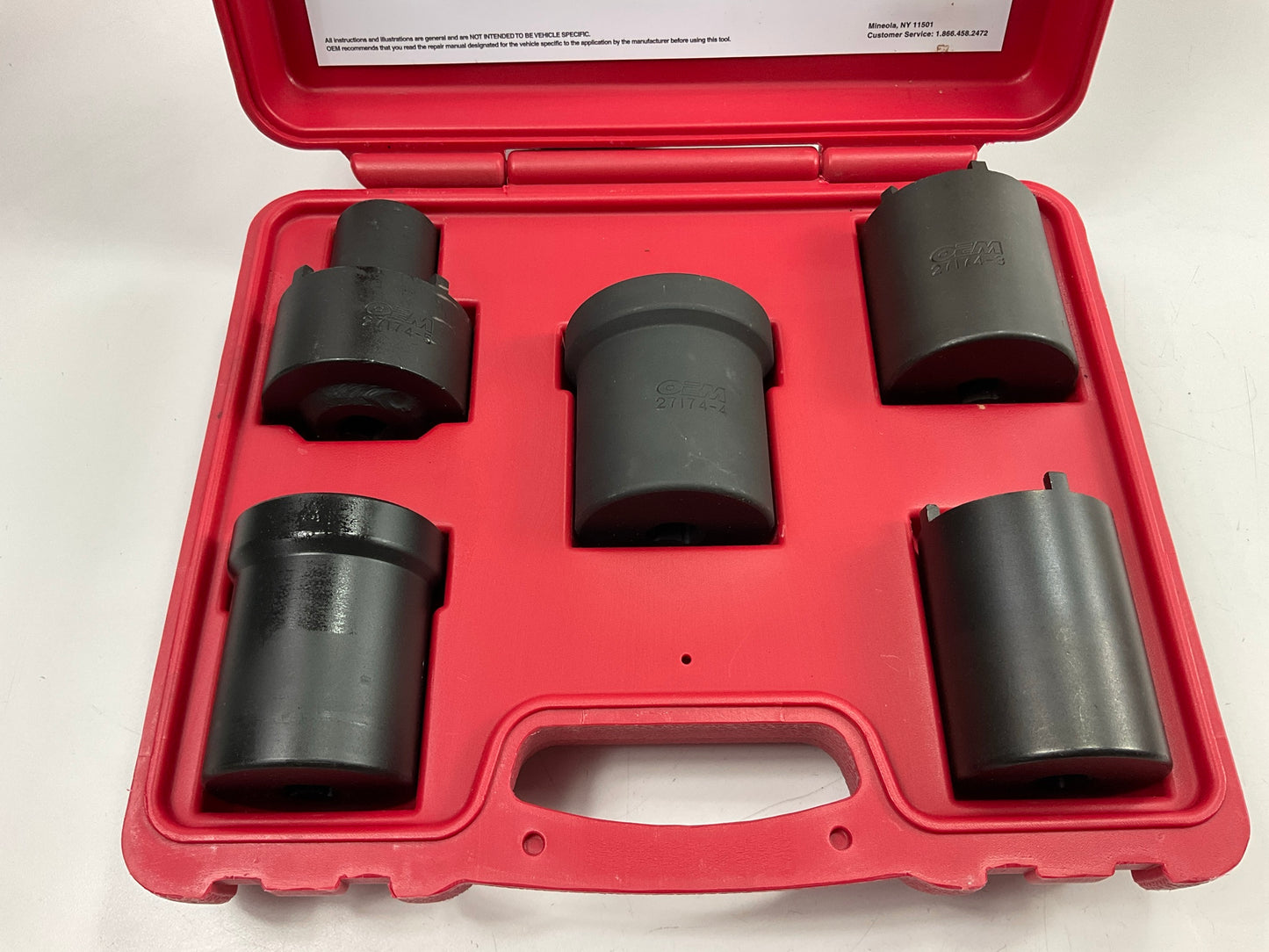 USED #48 OEM Tools 27174 1/2'' Drive 5-Piece 4WD Spindle Nut Remover Socket Tool