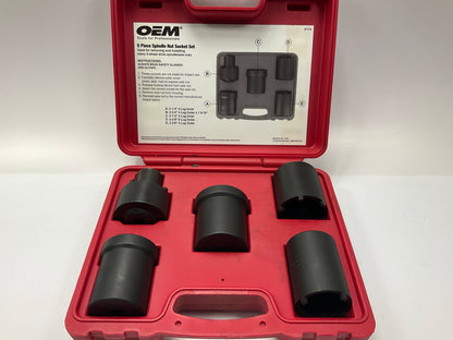 USED #50 OEM Tools 27174 1/2'' Drive 5-Piece Spindle Nut Locknut Axle Socket Set