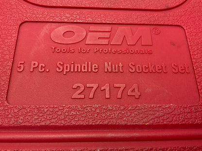USED #51 OEM Tools 27174 1/2'' Drive 5-Piece Spindle Nut Locknut Axle Socket Set