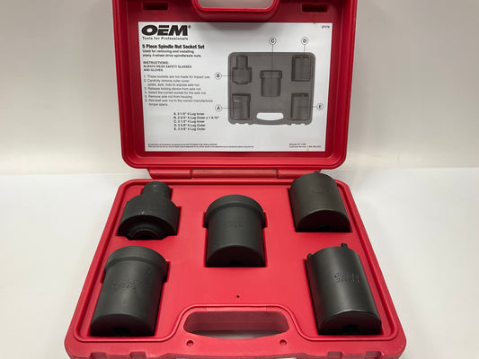 USED #52 OEM Tools 27174 1/2'' Drive 5-Piece Spindle Nut Locknut Axle Socket Set