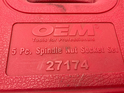 USED #52 OEM Tools 27174 1/2'' Drive 5-Piece Spindle Nut Locknut Axle Socket Set