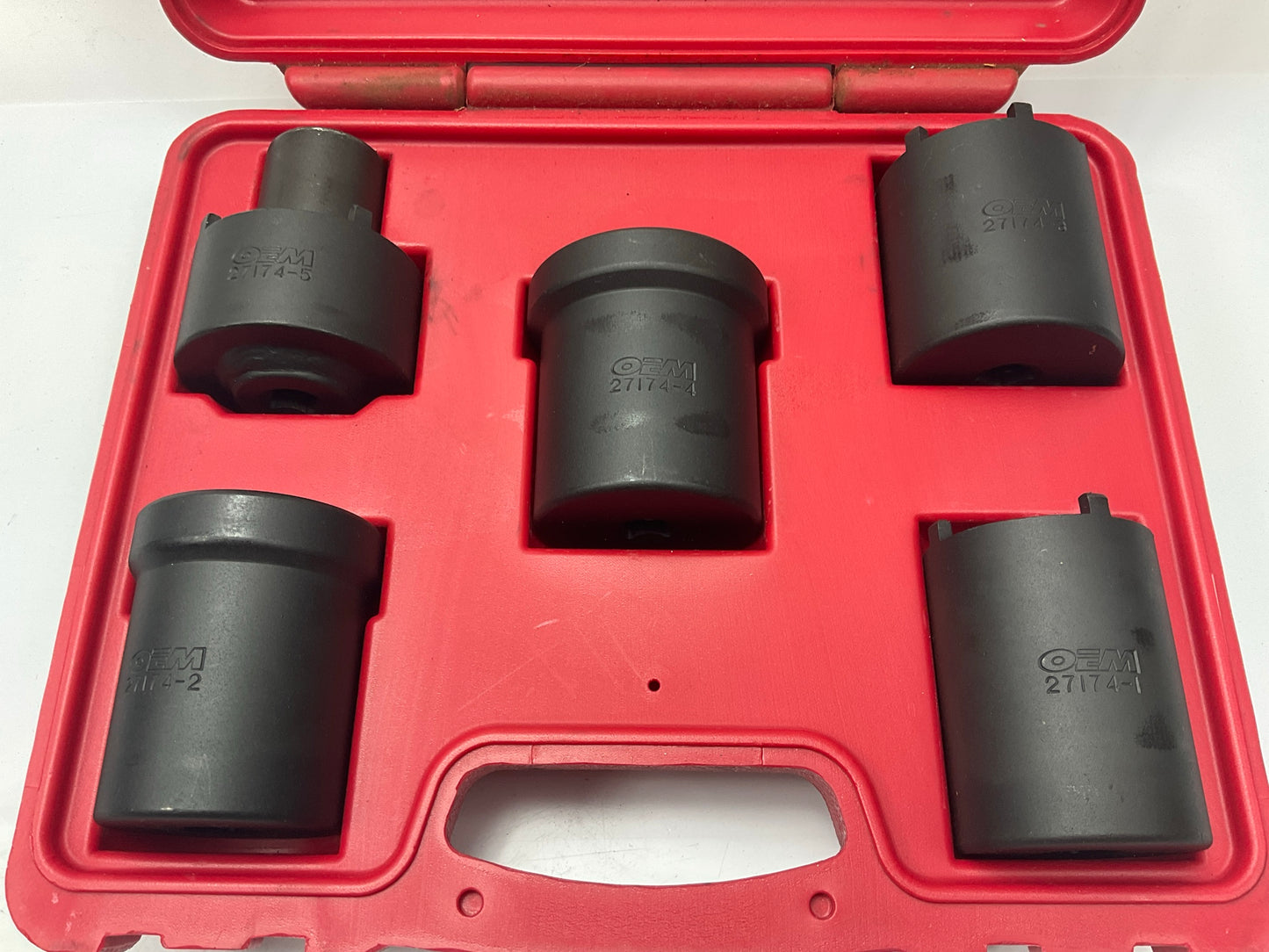 USED #53 OEM Tools 27174 1/2'' Drive 5-Piece Spindle Nut Locknut Axle Socket Set