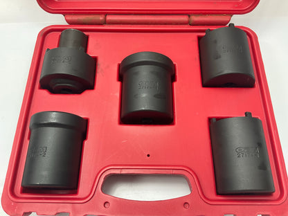 USED #53 OEM Tools 27174 1/2'' Drive 5-Piece Spindle Nut Locknut Axle Socket Set