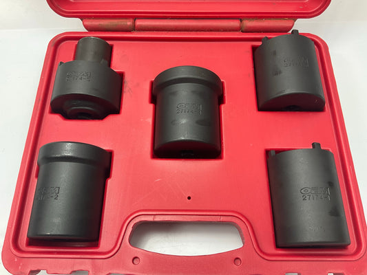 USED #53 OEM Tools 27174 1/2'' Drive 5-Piece Spindle Nut Locknut Axle Socket Set