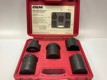 USED #54 OEM Tools 27174 1/2'' Drive 5-Piece Spindle Nut Locknut Axle Socket Set