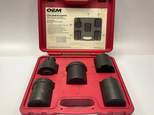 USED #54 OEM Tools 27174 1/2'' Drive 5-Piece Spindle Nut Locknut Axle Socket Set