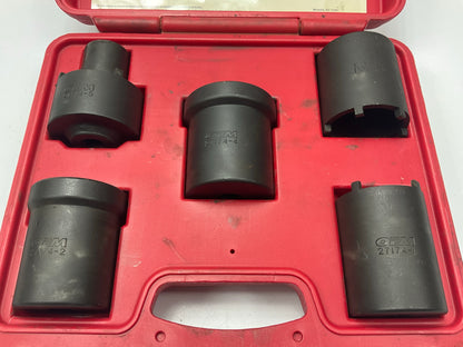 USED #54 OEM Tools 27174 1/2'' Drive 5-Piece Spindle Nut Locknut Axle Socket Set