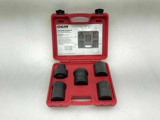 USED #56 OEM Tools 27174 1/2'' Drive 5-Piece Spindle Nut Locknut Axle Socket Set