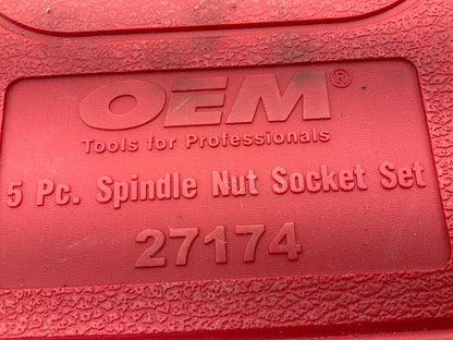 USED #56 OEM Tools 27174 1/2'' Drive 5-Piece Spindle Nut Locknut Axle Socket Set