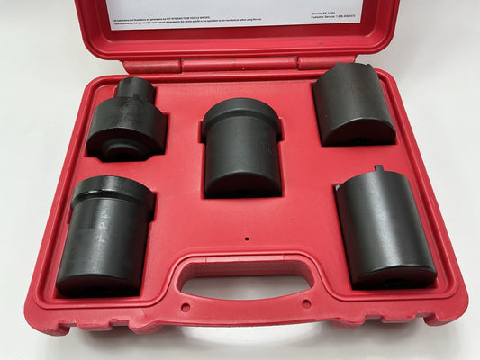 USED #61 OEM Tools 27174 1/2'' Drive 5-Piece Spindle Nut Locknut Axle Socket Set