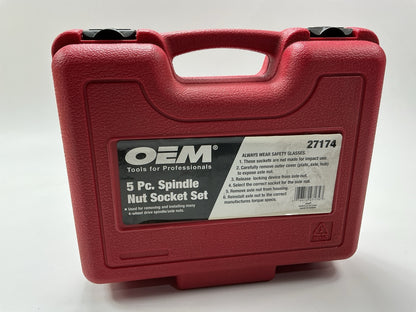 USED #61 OEM Tools 27174 1/2'' Drive 5-Piece Spindle Nut Locknut Axle Socket Set