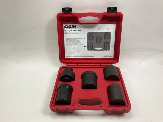 USED #64 OEM Tools 27174 1/2'' Drive 5-Piece Spindle Nut Locknut Axle Socket Set