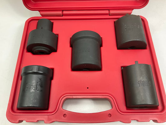 USED #64 OEM Tools 27174 1/2'' Drive 5-Piece Spindle Nut Locknut Axle Socket Set