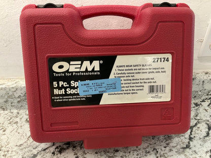 OEM Tools 27174 1/2'' Drive 5-Piece Spindle Nut Locknut Axle Socket Set