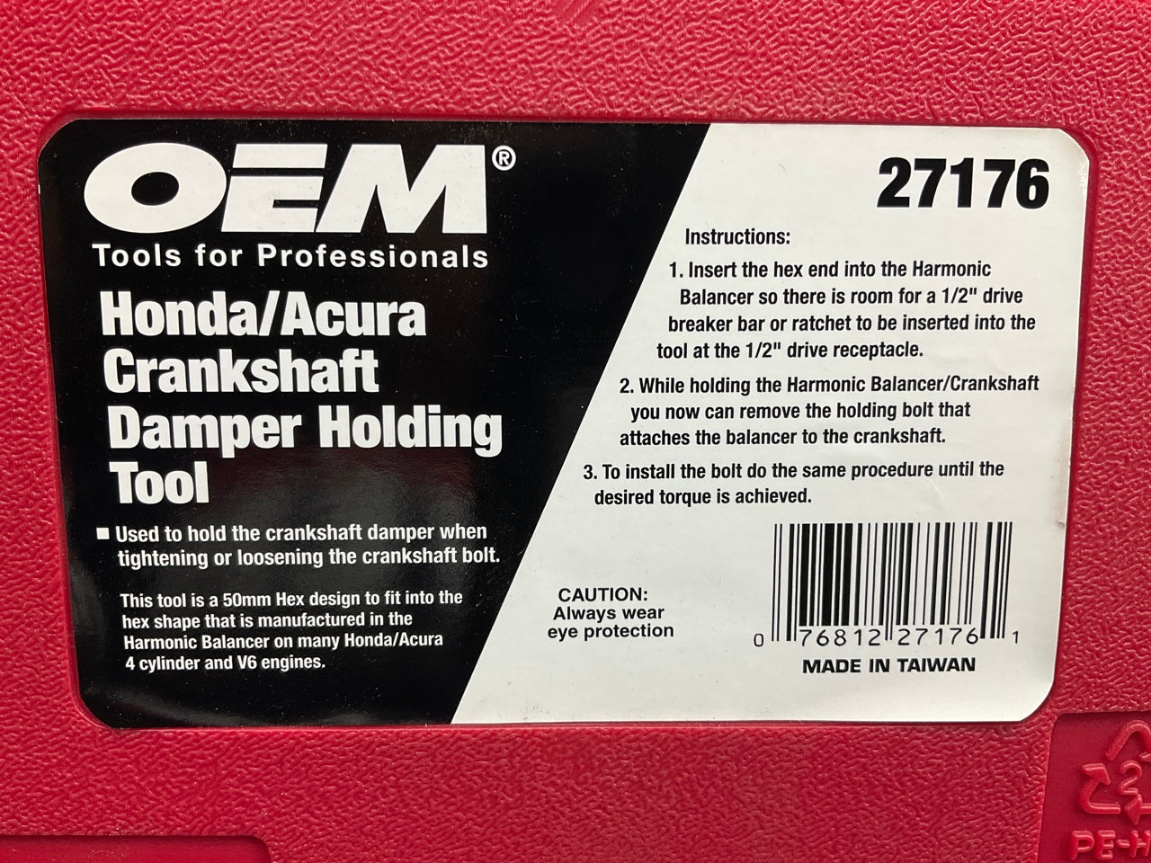 USED #16 - OEM Tools 27176 Crankshaft Damper Holding Tool For Honda / Acura