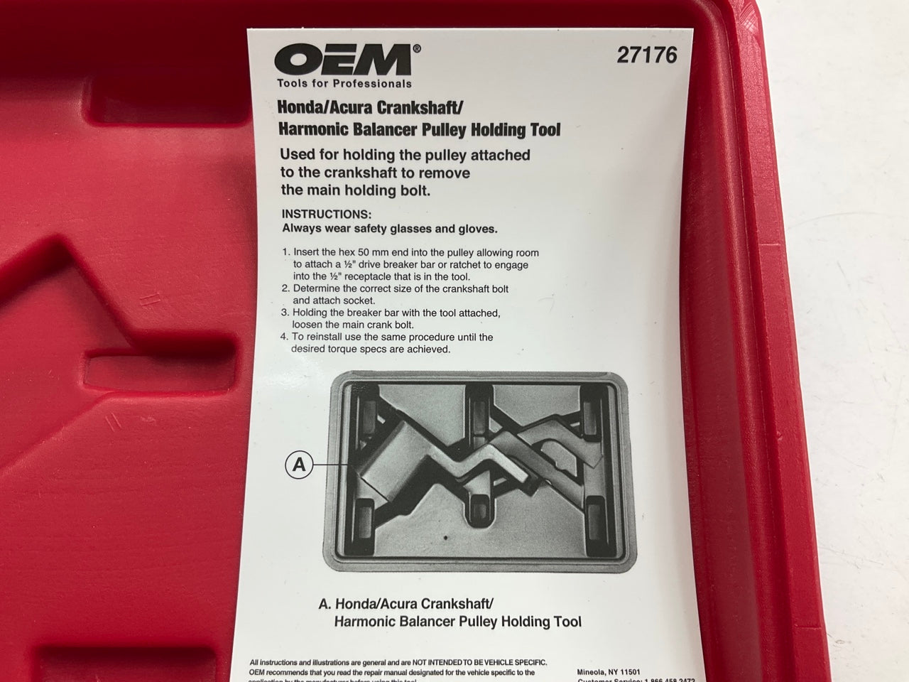 USED #28 - OEM Tools 27176 Crankshaft Damper Holding Tool For Honda / Acura