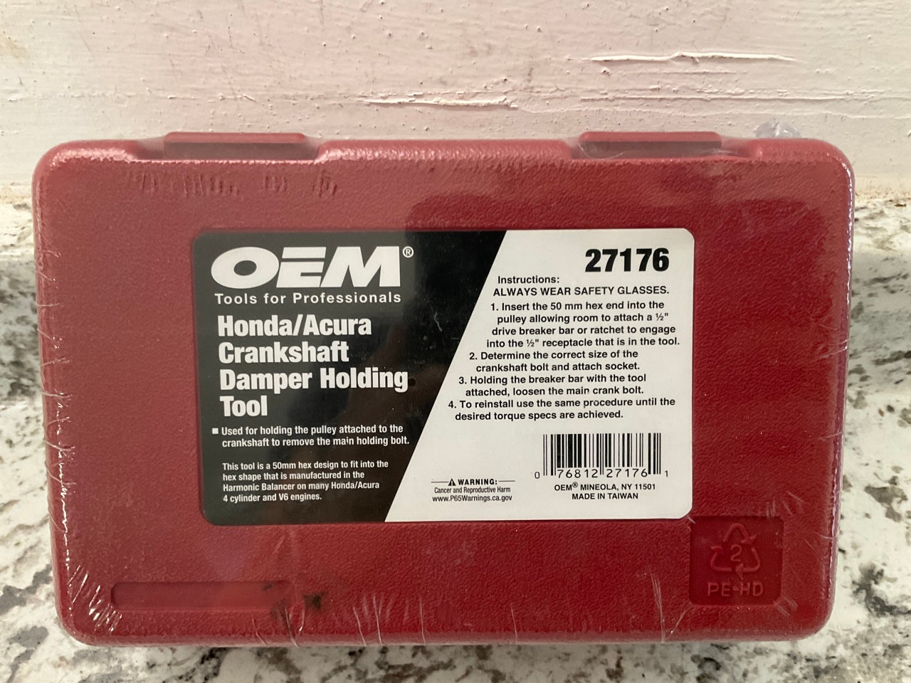 OEM Tools 27176 Crankshaft Damper Holding Tool For Honda / Acura