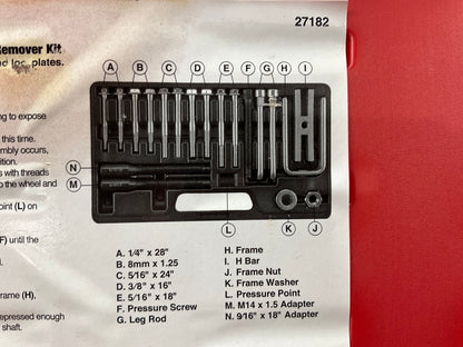 USED #13 - OEM TOOLS 27182 Steering Wheel Puller Set Removal Kit Lock Plate Tool