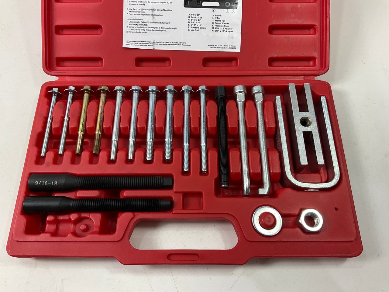 USED #16 - OEM TOOLS 27182 Steering Wheel Puller Set Removal Kit Lock Plate Tool