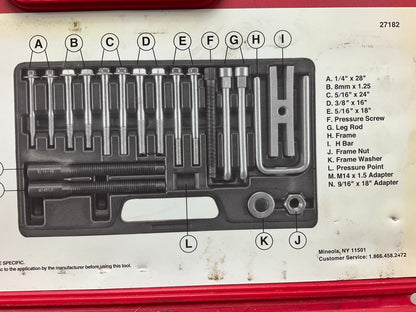 USED #17 - OEM TOOLS 27182 Steering Wheel Puller Set Removal Kit Lock Plate Tool