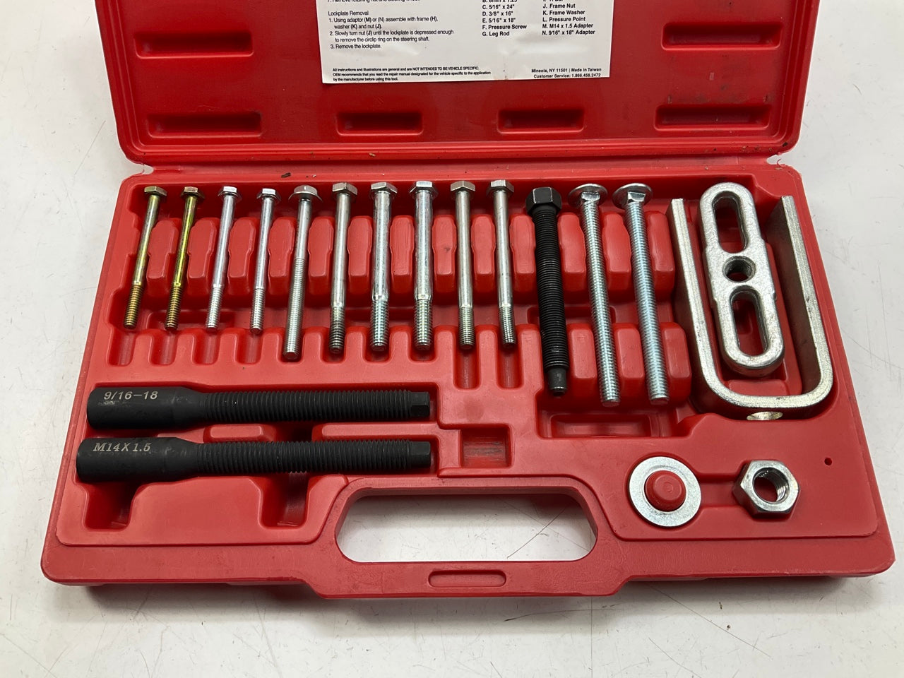 USED #22 - OEM TOOLS 27182 Steering Wheel Puller Set Removal Kit Lock Plate Tool