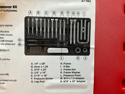 USED #28 - OEM TOOLS 27182 Steering Wheel Puller Set Removal Kit Lock Plate Tool