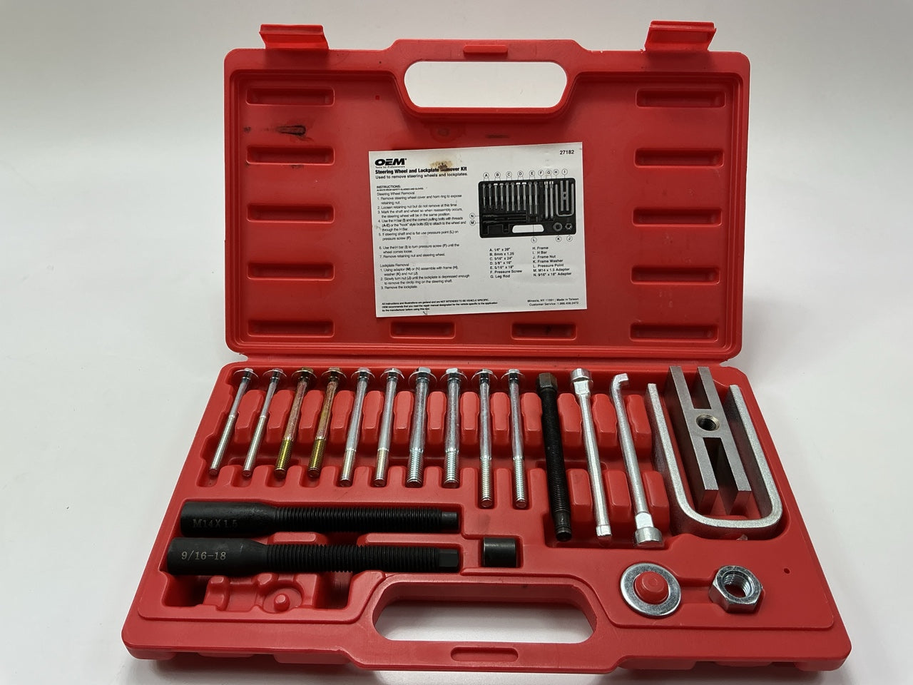 USED #34 - OEM TOOLS 27182 Steering Wheel Puller Set Removal Kit Lock Plate Tool
