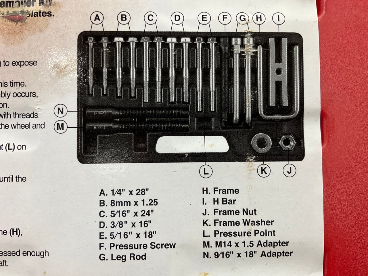 USED #5 - OEM TOOLS 27182 Steering Wheel Puller Set Removal Kit Lock Plate Tool