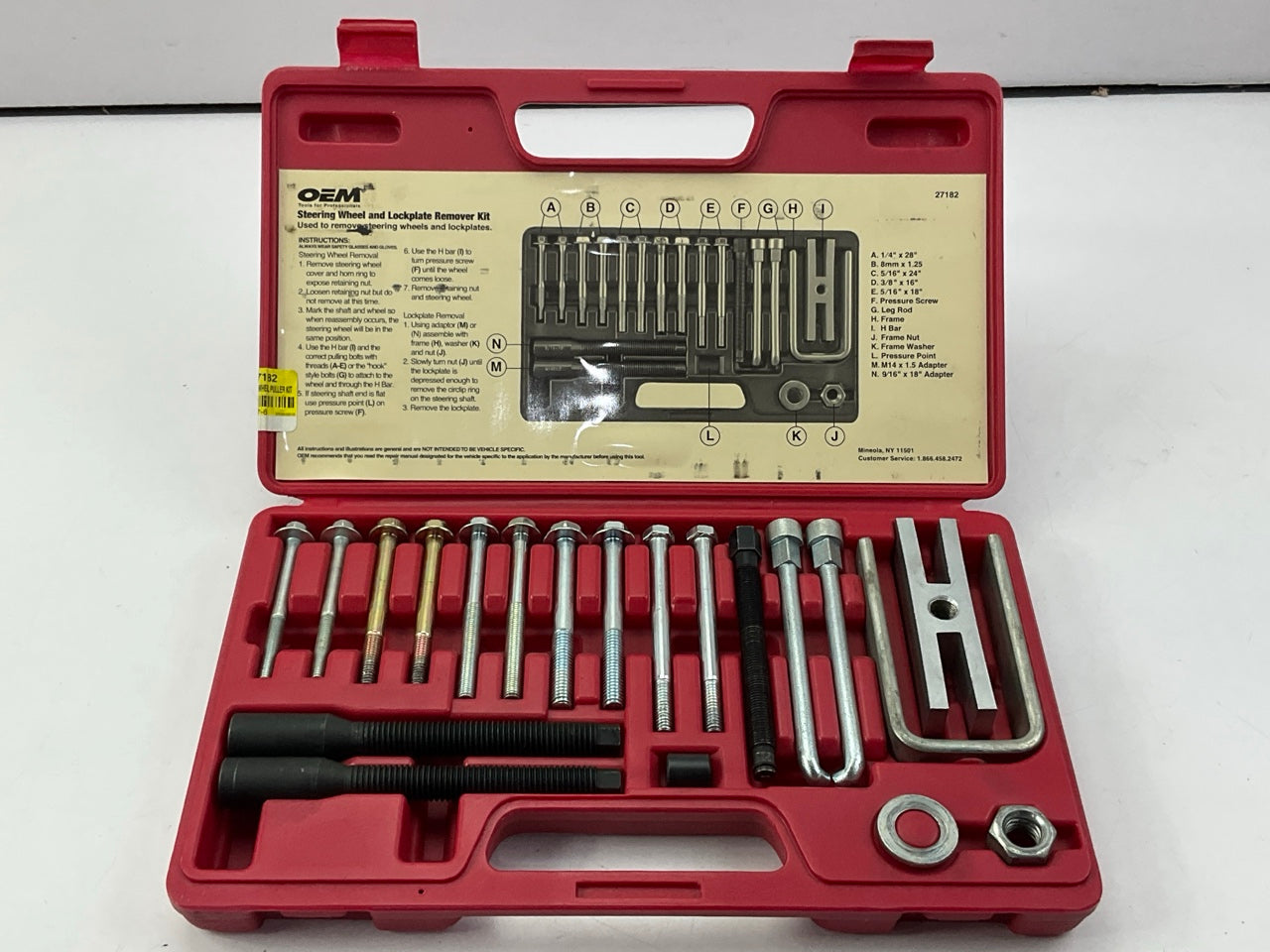 USED #7 - OEM TOOLS 27182 Steering Wheel Puller Set Removal Kit Lock Plate Tool