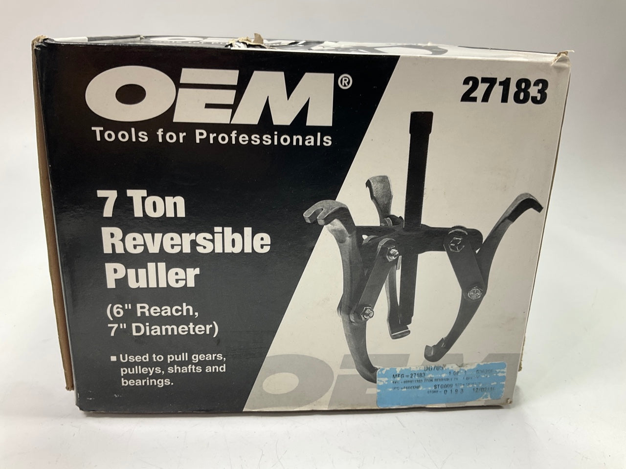 USED #8 - OEM Tools 27183 Reversible Puller, 2 & 3 Jaw, 7-Ton, 7'' Spread