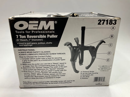 USED #8 - OEM Tools 27183 Reversible Puller, 2 & 3 Jaw, 7-Ton, 7'' Spread