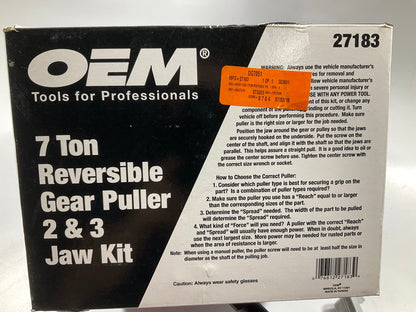 OEM Tools 27183 Reversible Puller, 2 & 3 Jaw, 7-Ton, 7'' Spread