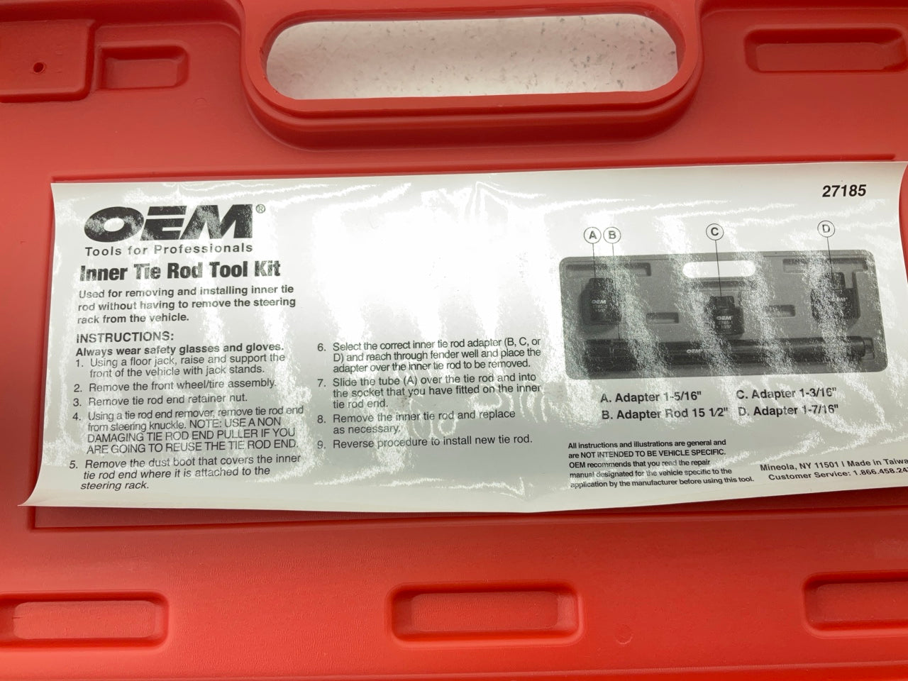 USED #32 - OEM Tools 27185 Inner Tie Rod Removal Tool Kit For Rack & Pinion