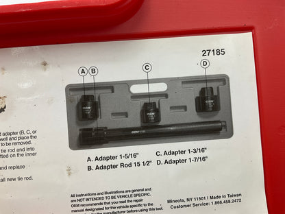 USED #35 OEM Tools 27185 Inner Tie Rod Removal Tool Kit For Rack & Pinion