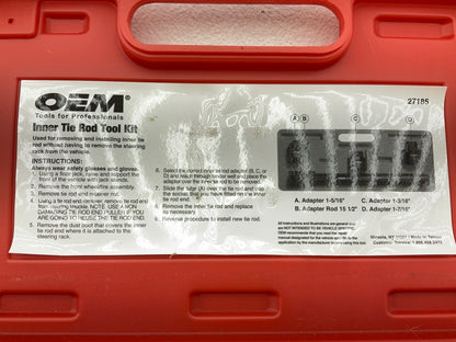 USED #38 - OEM Tools 27185 Inner Tie Rod Removal Tool Kit For Rack & Pinion