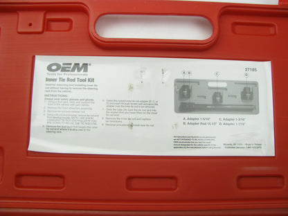 Oem Tools 27185 Inner Steering Tie Rod Removal Tool Kit For Rack & Pinion