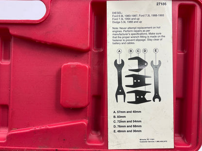 USED #11 OEM Tools 27186 9 Size Fan Clutch Wrench Set Remove From Water Pump