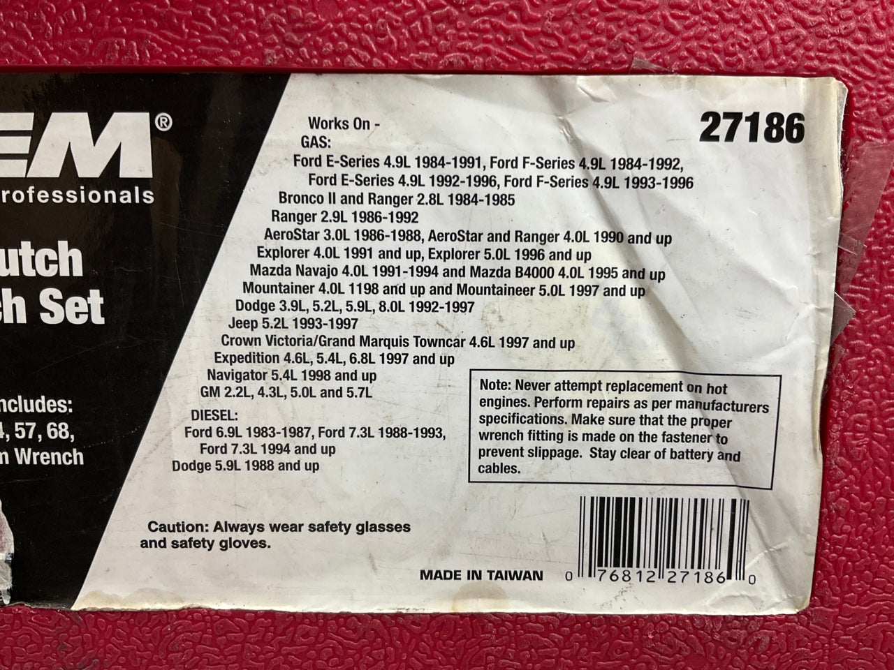 USED #11 OEM Tools 27186 9 Size Fan Clutch Wrench Set Remove From Water Pump