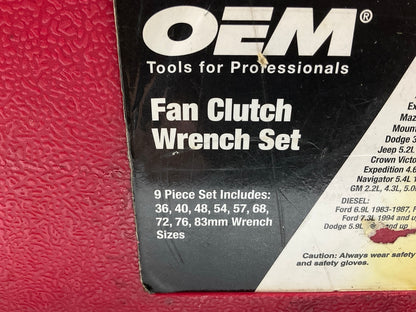 USED #12 OEM Tools 27186 9 Size Fan Clutch Wrench Set Remove From Water Pump