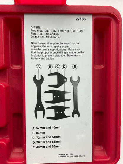 USED #14 OEM Tools 27186 9 Size Fan Clutch Wrench Set Remove From Water Pump