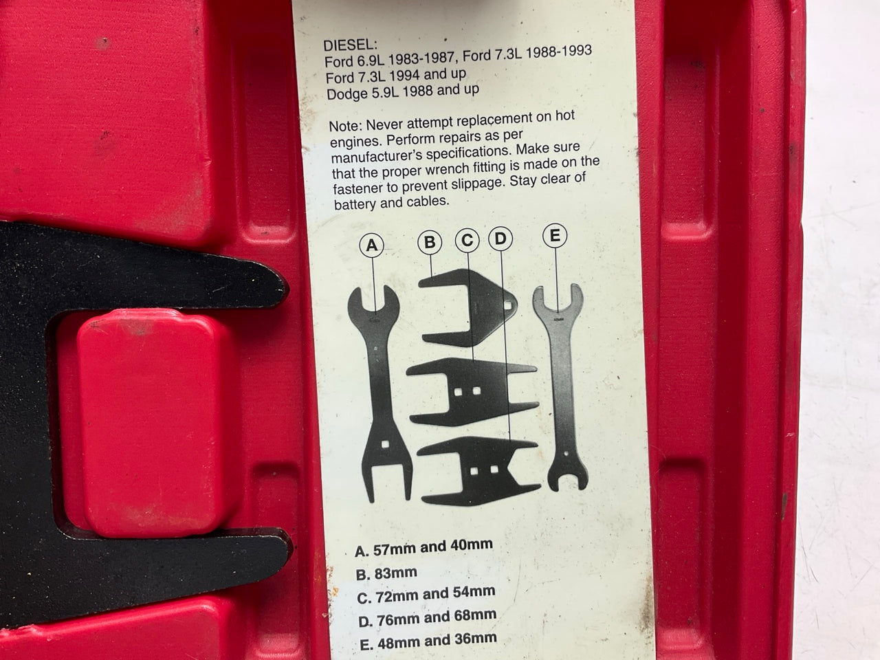 USED #17 OEM Tools 27186 9 Size Fan Clutch Wrench Set Remove From Water Pump