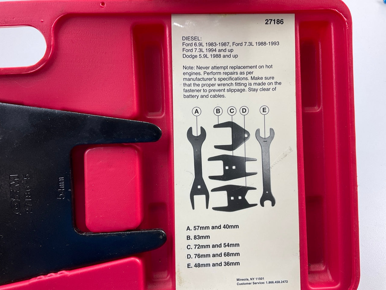 USED #19 OEM Tools 27186 9 Size Fan Clutch Wrench Set Remove From Water Pump
