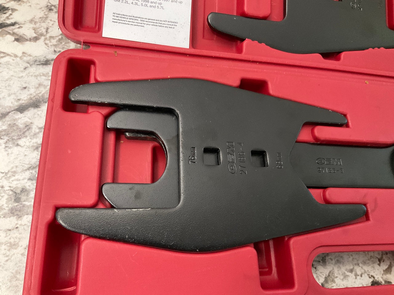 USED #1 OEM Tools 27186 5-PC 9 Size Fan Clutch Wrench Set Remove From Water Pump