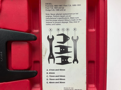 USED #24 OEM Tools 27186 9 Size Fan Clutch Wrench Set Remove From Water Pump